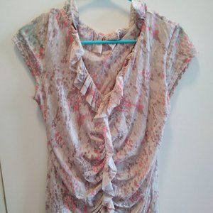 'Halogen' Pink Sheer Blouse